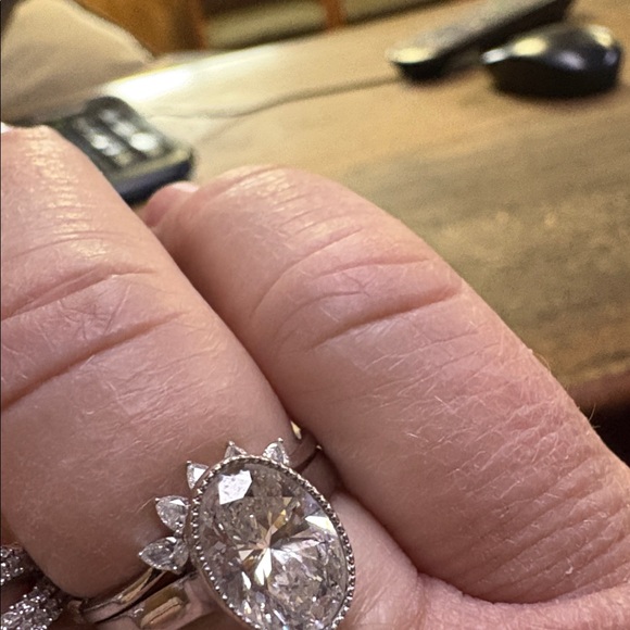 White gold three carat lab diamond solitaire